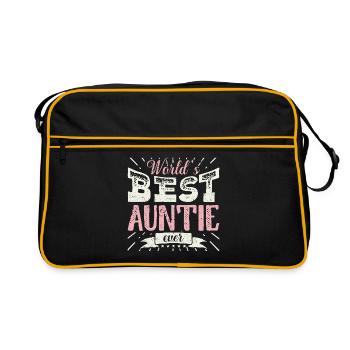 Chemise cadeau femme cool tante Meilleure tante du monde - Sac Retro - noir/or - Devant