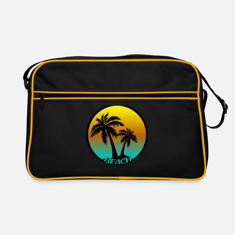 Beach Beach Beach - Retro Tasche - Schwarz/Gold