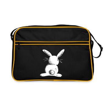 Lièvre blanc à longue oreille - Sac Retro - noir/or - Devant