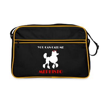 Poodle Mephisto Faust Goethe Saying - Retro Bag - black/gold - Front