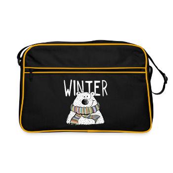 Bear - Bears - Teddy - Gift - Fun - Retro Bag - black/gold - Front