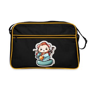 Chat chanceux chinois - Sac Retro - noir/or - Devant
