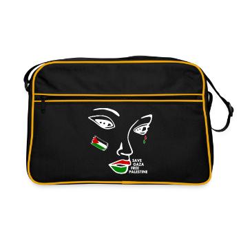 Free palestine women - Retro Bag - black/gold - Front