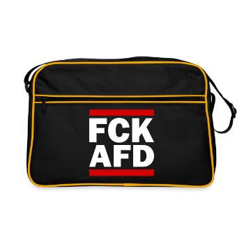 Fck afd - Retro Tasche - Schwarz/Gold - Vorne