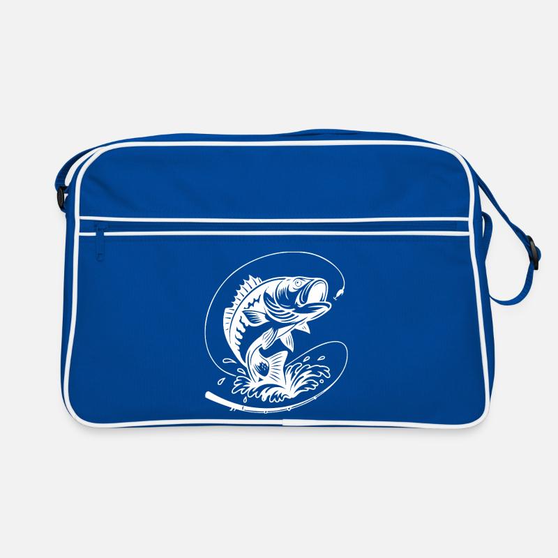 Dynamische Barschfisch-Illustration Retro Tasche