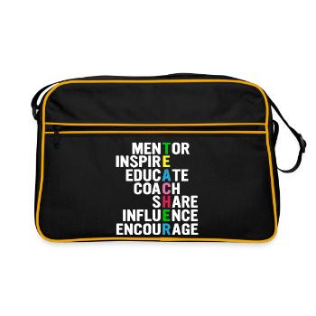 Teacher Acrostichon: Mentor, Inspire,... - Retro Bag - black/gold - Front