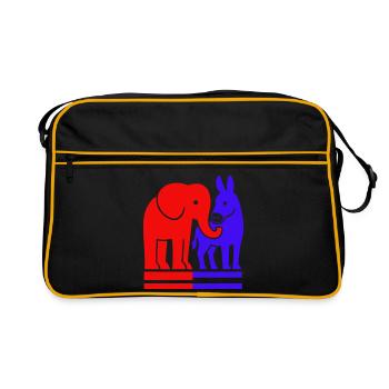 Elephant and Donkey USA - Sac Retro - noir/or - Devant