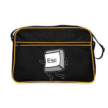 Touche Échap cartoon mouvement - Sac Retro - noir/or - Devant