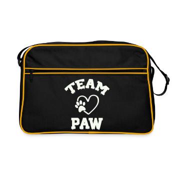 Team Paw Pfote - Retro Tasche - Schwarz/Gold - Vorne