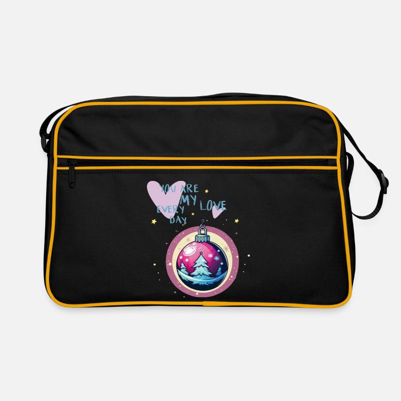 Weihnachtskugel Liebe  Retro Tasche