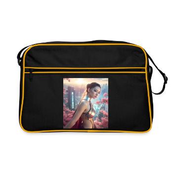 Cyber Princess au-dessus de la ville _ GBC - Sac Retro - noir/or - Devant
