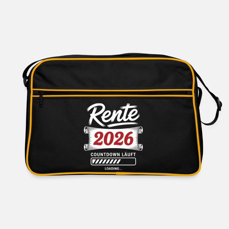 Rente 2026 Countdown Läuft - Retro Tasche - Schwarz/Gold