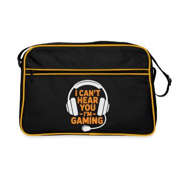 Gamer - I Can't Hear You, I'm Gaming - Retro Bag - black/gold - Front