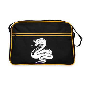 Silhouette du python serpent - Sac Retro - noir/or - Devant