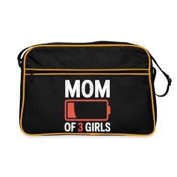 Mom of 3 Girls Battery Icon Tee - Retro Bag - black/gold - Front