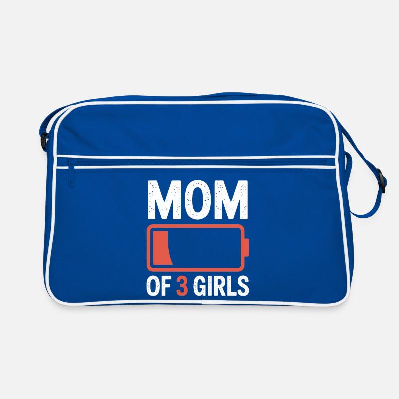 Mutter von 3 Mädchen Batterie-Ikon-Tee Retro Tasche