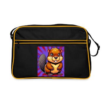 beaver - Retro Bag - black/gold - Front