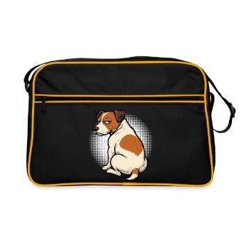 Jack Russel terrier Jacky propriétaire de Jack Russel - Sac Retro - noir/or - Devant