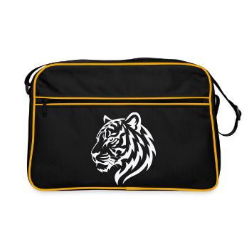 Tiger Line Head Silhouette Powerful - Retro Bag - black/gold - Front