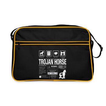 Motif du cheval de Troie - Sac Retro - noir/or - Devant