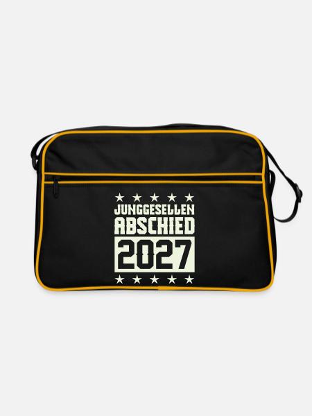Junggesellenabschied 2027 - Retro Tasche - Schwarz/Gold