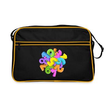 Zahlen - Retro Tasche - Schwarz/Gold - Vorne