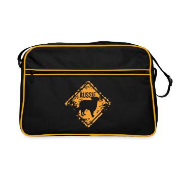 AUSSIE - AUSTRALIAN SHEPHERD Wilsign's dogs dog - Retro Bag - black/gold - Front