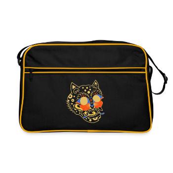 K-Tiger, The Butterfly Dream (Blue,Red) - Retro Tasche - Schwarz/Gold - Vorne