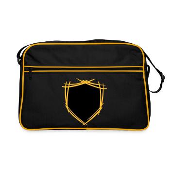 Shield / coat of arms symbol. Hand drawn. Template - Retro Bag - black/gold - Front