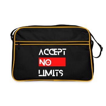 accept no limits grenzenlos erfolg motivation - Retro Tasche - Schwarz/Gold - Vorne