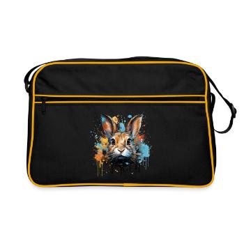 Rabbit Head Rabbit Color Splash Bunny - Retro Bag - black/gold - Front