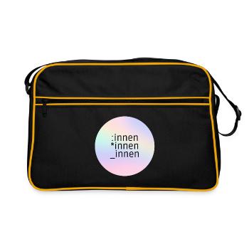 *innen_innen:innen - Retro Tasche - Schwarz/Gold - Vorne