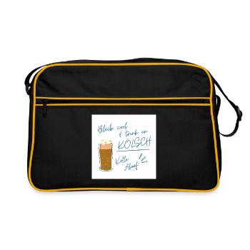 Stay cool Kölsch design, carnival for a lifetime - Retro Bag - black/gold - Front