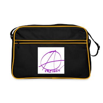La liberté dans le cercle de l’anarchie – Purple Lines - Sac Retro - noir/or - Devant