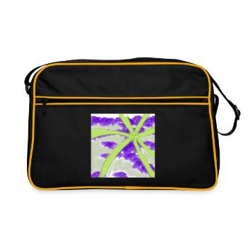Laughing Neon Star Lavender Clouds - Retro Bag - black/gold - Front