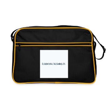 Él que no salta es un inglés - WM Schrift - Retro Tasche - Schwarz/Gold - Vorne