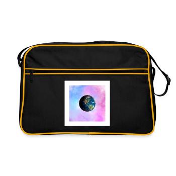 La Terre dans une galaxie pastel - Sac Retro - noir/or - Devant