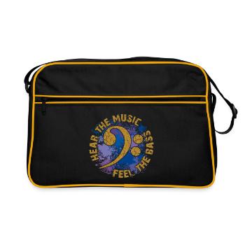Sentez les basses. Clef de fa - Sac Retro - noir/or - Devant