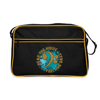 Sentez les basses. Clef de fa - Sac Retro - noir/or - Devant
