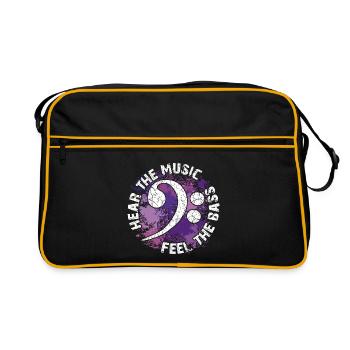 Sentez les basses. Clef de fa - Sac Retro - noir/or - Devant