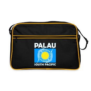 Drapeau des Palaos et requins bleus - Sac Retro - noir/or - Devant