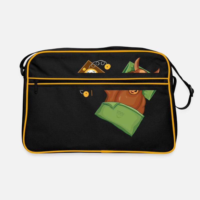 Taurus | Ajouter un texte | Exemples dans la description! - Sac Retro - noir/or