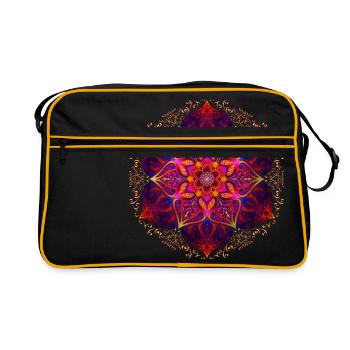 Red Mandala Flower - Retro Bag - black/gold - Front