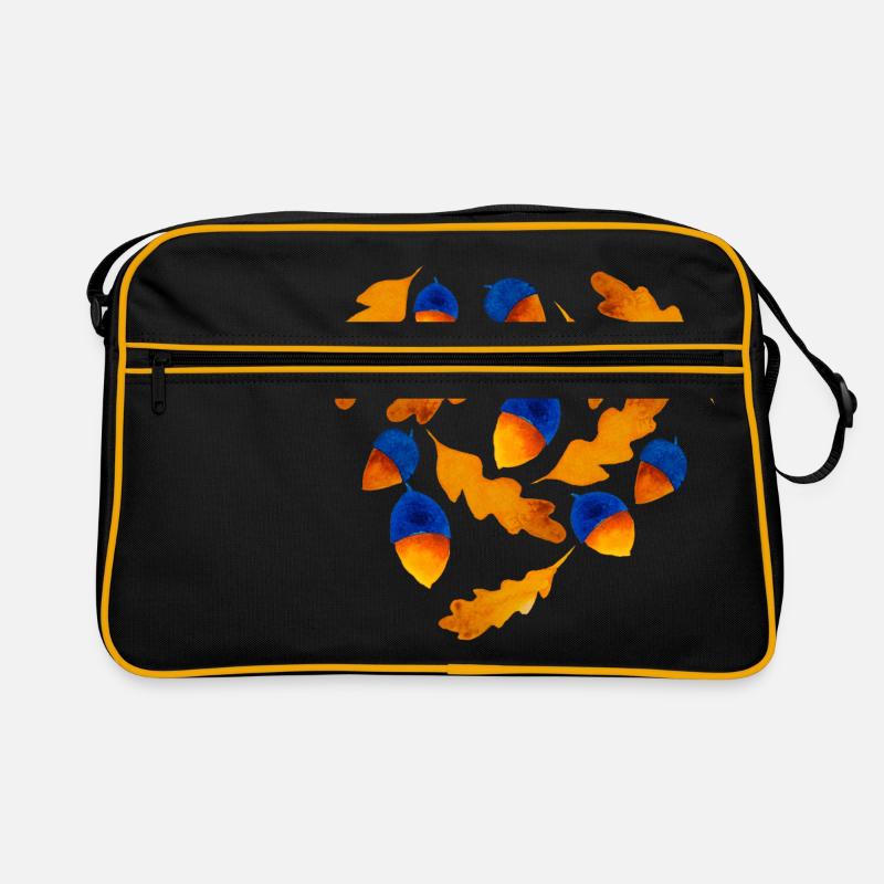 Herbst Muster Eicheln Geschenk Retro Tasche