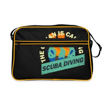 Scuba Diver Scuba Diving Diving Gift - Sac Retro - noir/or - Devant