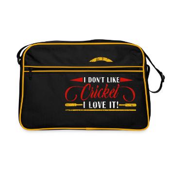 Cricket Pitcher Lustig Geschenk Cricketspieler Bal - Retro Tasche - Schwarz/Gold - Vorne