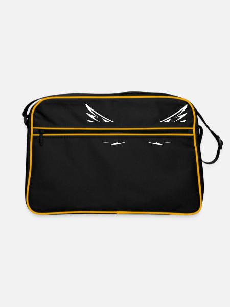 Flügel - Retro Tasche - Schwarz/Gold - Vorne