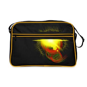 Flash of light neon ball flash abstract art - Retro Bag - black/gold - Front