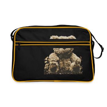 Creative drawing of cuddly bear - Retro Bag - black/gold - Front