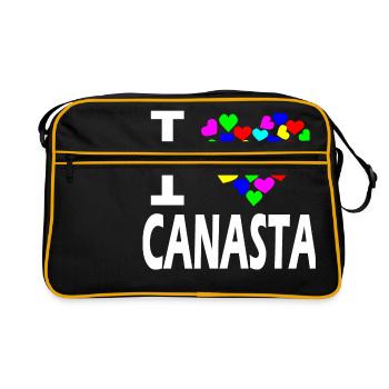 Idée cadeau joueur de cartes de jeu Canasta - Sac Retro - noir/or - Devant